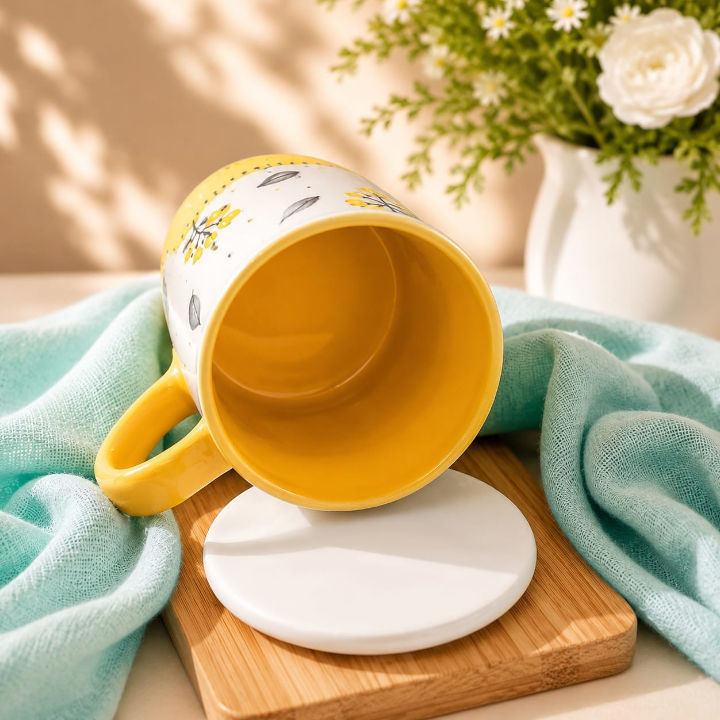 Caneca com Pintura Manual Botão Amarelo - Imagem 7