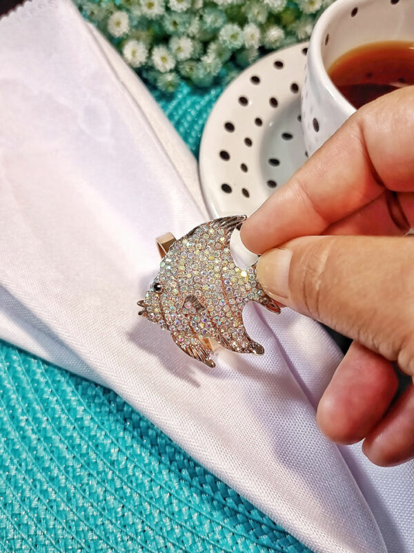 Porta-guardanapo Peixe com Strass - Image 5
